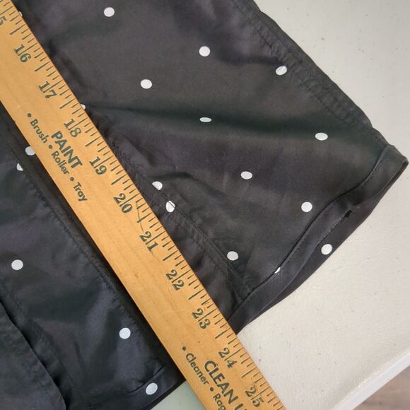 CHICO'S Women SZ 0 Medium Button Up 100% Silk Black Polka Dot Long Sleeve Collar - Picture 4 of 5